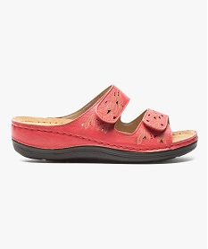 GEMO Mules confort avec fermeture scratch - Cloggy rouge standard