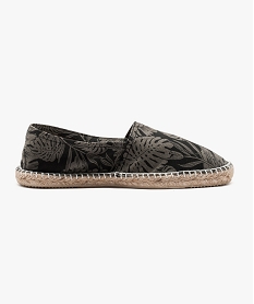 GEMO Espadrilles homme à semelle en corde et dessus toile Noir