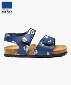 sandales ouvertes avec fermeture scratch et semelle contrastante bleu sandales et nu-pieds4651801_1