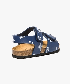 sandales ouvertes avec fermeture scratch et semelle contrastante bleu sandales et nu-pieds4651801_4