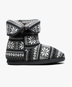 GEMO Chaussons montants fourrés à motifs gris standard
