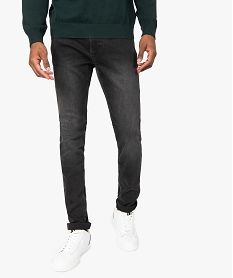 jean homme skinny delave avec plis sur les hanches noir4711701_1