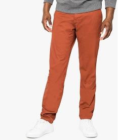 GEMO Pantalon homme chino coupe slim Orange