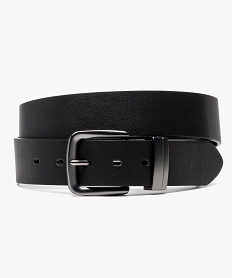 ceinture similicuir graine avec boucle metal brosse noir4754901_1