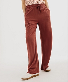 GEMO Bermuda ample et chic en viscose-lin avec ceinture femme Bleu