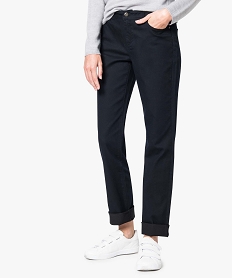 GEMO Pantalon uni regular en stretch Bleu