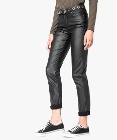 GEMO Pantalon enduit coupe regular noir standard