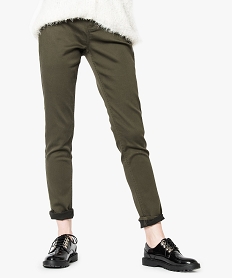 pantalon slim uni 5 poches en stretch vert4765201_1