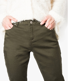 pantalon slim uni 5 poches en stretch vert4765201_2