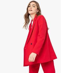 GEMO Veste blazer femme fermeture croisée Rouge