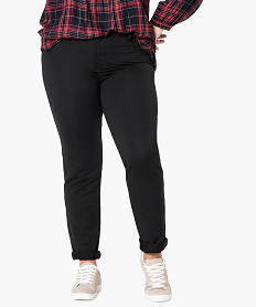 GEMO Pantalon uni ajusté en maille milano Noir