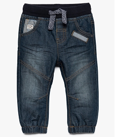 jean bebe garcon double avec taille et chevilles elastiquees bleu jeans4821301_1