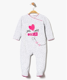 GEMO Pyjama pour bébé fille en velours avec motif coeur orange chine