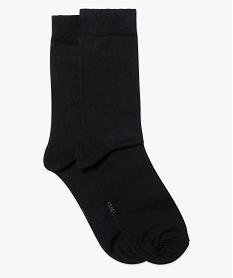 GEMO Chaussettes homme hautes en fil dÉcosse (lot de 2) noir standard