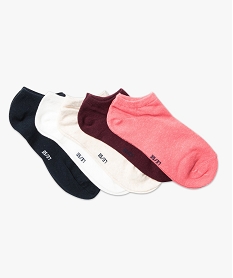 GEMO Chaussettes femme ultra courtes unies (lot de 5) Bleu