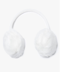 GEMO Cache-oreilles fille en velours et matière peluche Blanc