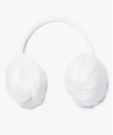 cache-oreilles fille en velours et matiere peluche blanc4898101_1