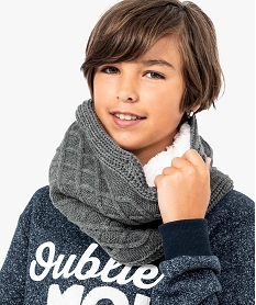 GEMO Snood en maille intérieur fourré Gris