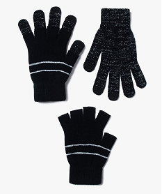 GEMO Gants 2 en 1 pour écrans tactiles Noir