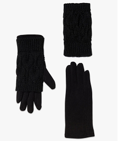 GEMO Gants unis 2 en 1 Noir