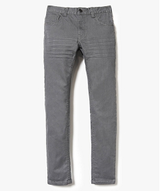 pantalon garcon 5 poches coupe slim en stretch gris4989101_1
