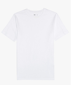 GEMO Tee-shirt garçon uni à manches courtes Blanc