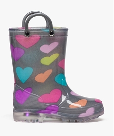 bottes de pluie motifs coeurs gris bottes de pluies5058701_1