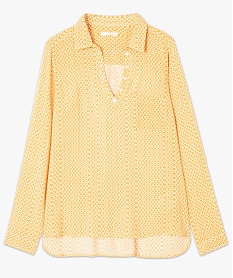 GEMO Blouse femme fluide à motifs et col v à boutons Imprimé