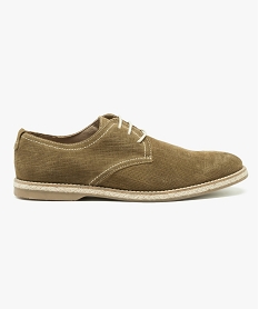 derbies homme dessus cuir a lacets et semelle en corde vert5600301_1