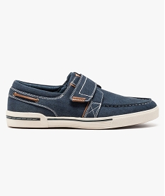 GEMO Chaussure bateau denim fermeture à scratch Bleu