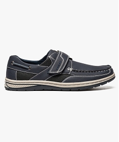 chaussure bateau bi-matiere fermeture a scratch bleu mocassins et chaussures bateaux5610901_1