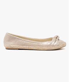 ballerines femme effet brillant avec bord de semelle en corde gris espadrilles5618601_1