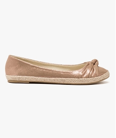 ballerines femme effet brillant avec bord de semelle en corde rose espadrilles5618701_1