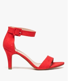 GEMO Sandales femme à talon fin et tour de cheville Rouge