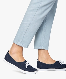 GEMO Ballerines en toile avec lacets cordelette femme - Valentina Baldano Bleu