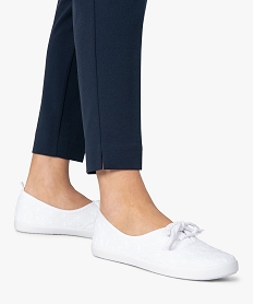 GEMO Ballerines en toile avec lacets cordelette femme - Valentina Baldano blanc standard