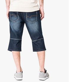 pantacourt  en jean avec nombreuses surpiqures bleu shorts et bermudas5711901_3