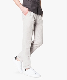 TEE-SHIRT BLANC PANTALON NATUREL