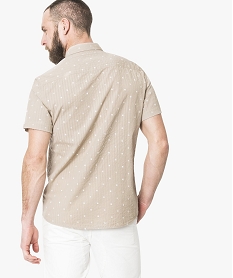 chemise manches courtes a motifs beige chemise manches courtes5724601_3