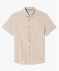 chemise manches courtes a motifs beige chemise manches courtes5724601_4