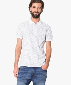 polo manches courtes motifs geometriques blanc5738601_1