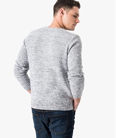 pull homme en maille fantaisie a col rond gris5742301_3