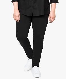 GEMO Jegging femme en denim stretch aspect délavé Noir