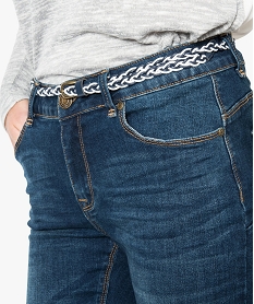 jean stretch avec ceinture tressee bleu pantalons jeans et leggings5763101_2