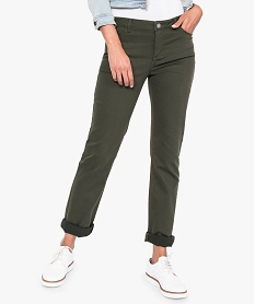 GEMO Pantalon uni regular en stretch Vert