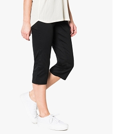 GEMO Pantacourt uni femme noir standard