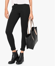GEMO Pantalon slim extensible taille élastiquée Noir