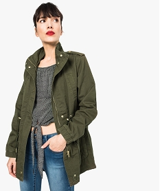 blouson long col montant vert5788501_1