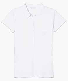 polo femme en jersey a manches courtes et col chemise blanc tee-shirts tops et debardeurs5789001_4
