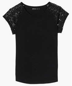tee-shirt femme a manches courtes en dentelle noir t-shirts manches courtes5798101_4